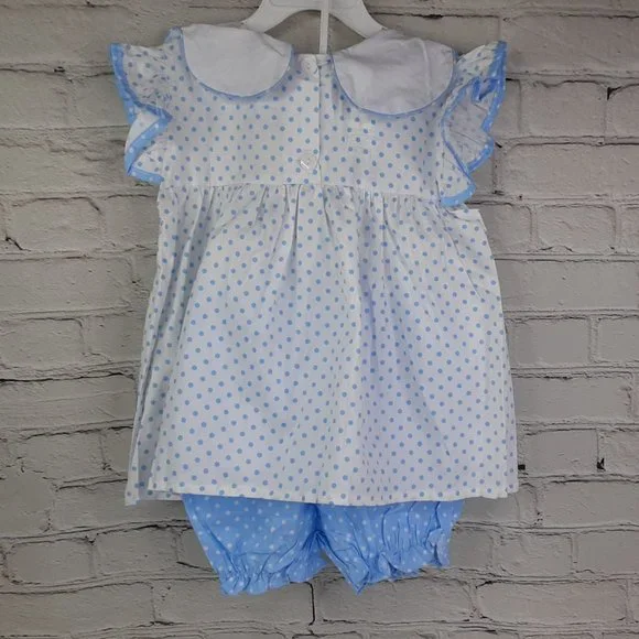 'EVERLASTING HEIRLOOM' SCALLOP NECK EMBROIDE CUPCAKE TOP & BLOOMER 2-PIECE SET - Picture 4 of 14